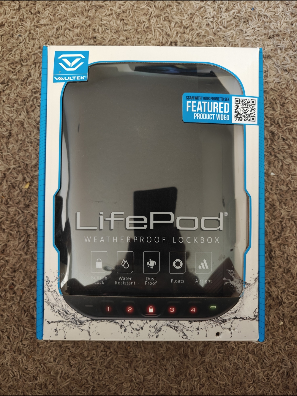 Vaultek LifePod Weatherproof Lockbox in Black New, Never Used